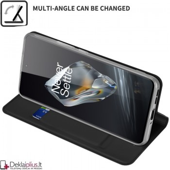 Dux Ducis Skin Pro dirbtinės odos dėklas - juodas (Oneplus 12 5G)